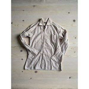 ERMENEGILDO ZEGNA Yellow Purple Plaid Button Down Shirt Size Medium